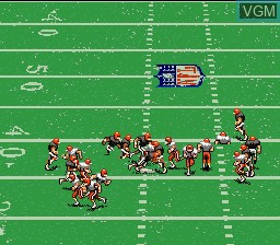 In-game screen of the game Capcom's MVP Football on Nintendo Super NES