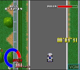 In-game screen of the game Cyber Spin on Nintendo Super NES