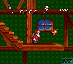 In-game screen of the game Daze Before Christmas on Nintendo Super NES