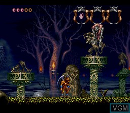 In-game screen of the game Demon's Crest on Nintendo Super NES
