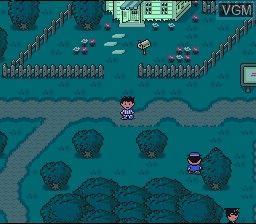 In-game screen of the game EarthBound on Nintendo Super NES