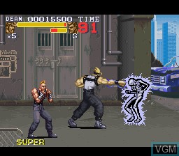 In-game screen of the game Final Fight 3 on Nintendo Super NES