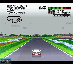 In-game screen of the game GT Racing on Nintendo Super NES