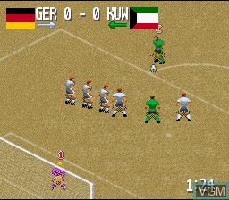 In-game screen of the game Head-On Soccer on Nintendo Super NES