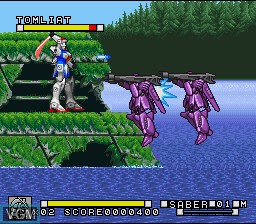 In-game screen of the game Kidou Senshi V-Gundam on Nintendo Super NES