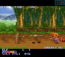 In-game screen of the game King of Dragons on Nintendo Super NES
