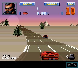 In-game screen of the game Lamborghini - American Challenge on Nintendo Super NES