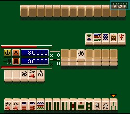 In-game screen of the game Mahjong Sengoku Monogatari on Nintendo Super NES