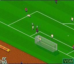 In-game screen of the game Manchester United Championship Soccer on Nintendo Super NES