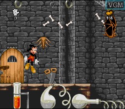 In-game screen of the game Mickey Mania on Nintendo Super NES