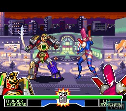 In-game screen of the game Mighty Morphin Power Rangers - The Fighting Edition on Nintendo Super NES
