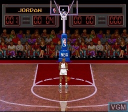 In-game screen of the game NBA All-Star Challenge on Nintendo Super NES