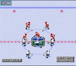 In-game screen of the game NHL 96 on Nintendo Super NES