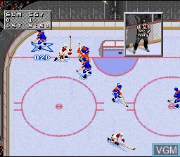 In-game screen of the game NHL 97 on Nintendo Super NES