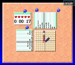 In-game screen of the game Oekaki Logic 2 on Nintendo Super NES