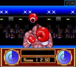 In-game screen of the game Onizuka Katsuya Super Virtual Boxing on Nintendo Super NES