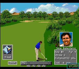 In-game screen of the game PGA European Tour on Nintendo Super NES