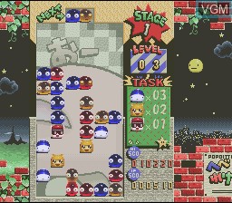 In-game screen of the game Popoitto Hebereke on Nintendo Super NES