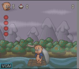 In-game screen of the game Porky Pig's Haunted Holiday on Nintendo Super NES
