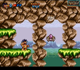 In-game screen of the game Prehistorik Man on Nintendo Super NES