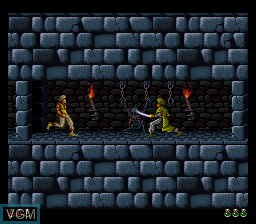 In-game screen of the game Prince of Persia on Nintendo Super NES
