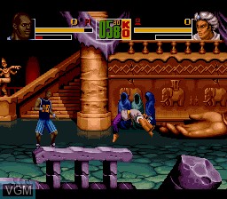 In-game screen of the game Shaq-Fu on Nintendo Super NES