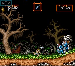 In-game screen of the game Super Ghouls 'n Ghosts on Nintendo Super NES