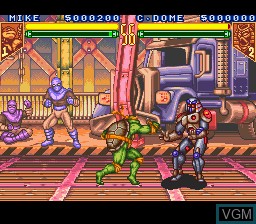 In-game screen of the game Teenage Mutant Ninja Turtles - Tournament Fighters on Nintendo Super NES
