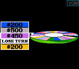 In-game screen of the game Wheel of Fortune - Deluxe Edition on Nintendo Super NES