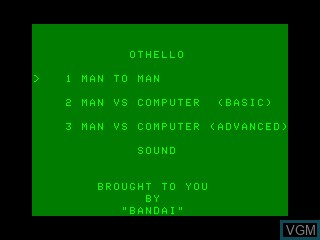 Title screen of the game Othello on Bandai Super Vision 8000
