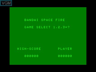 Title screen of the game Space Fire on Bandai Super Vision 8000