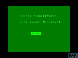 Menu screen of the game Missle Vader on Bandai Super Vision 8000
