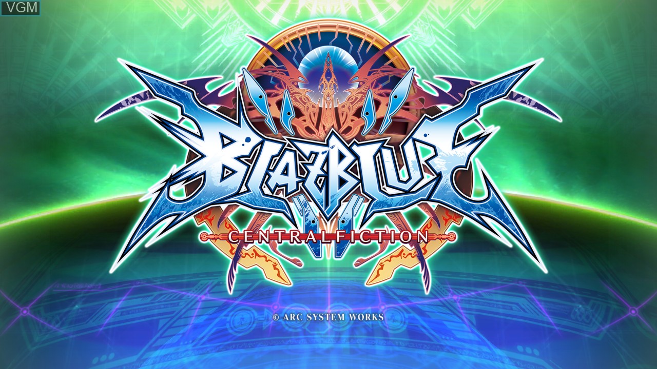 Title screen of the game BLAZBLUE CENTRALFICTION Special Edition on Switch