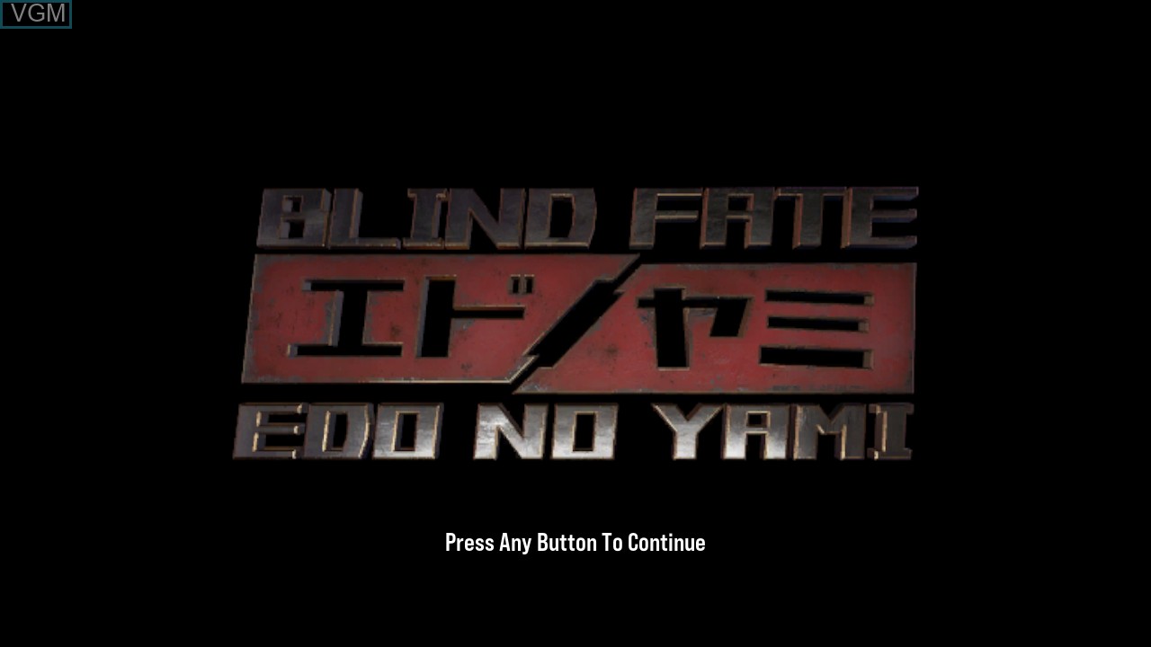 Title screen of the game Blind Fate Edo no Yami on Switch