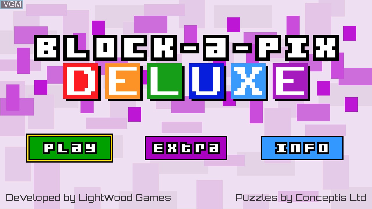 Title screen of the game Block-a-Pix Deluxe on Switch