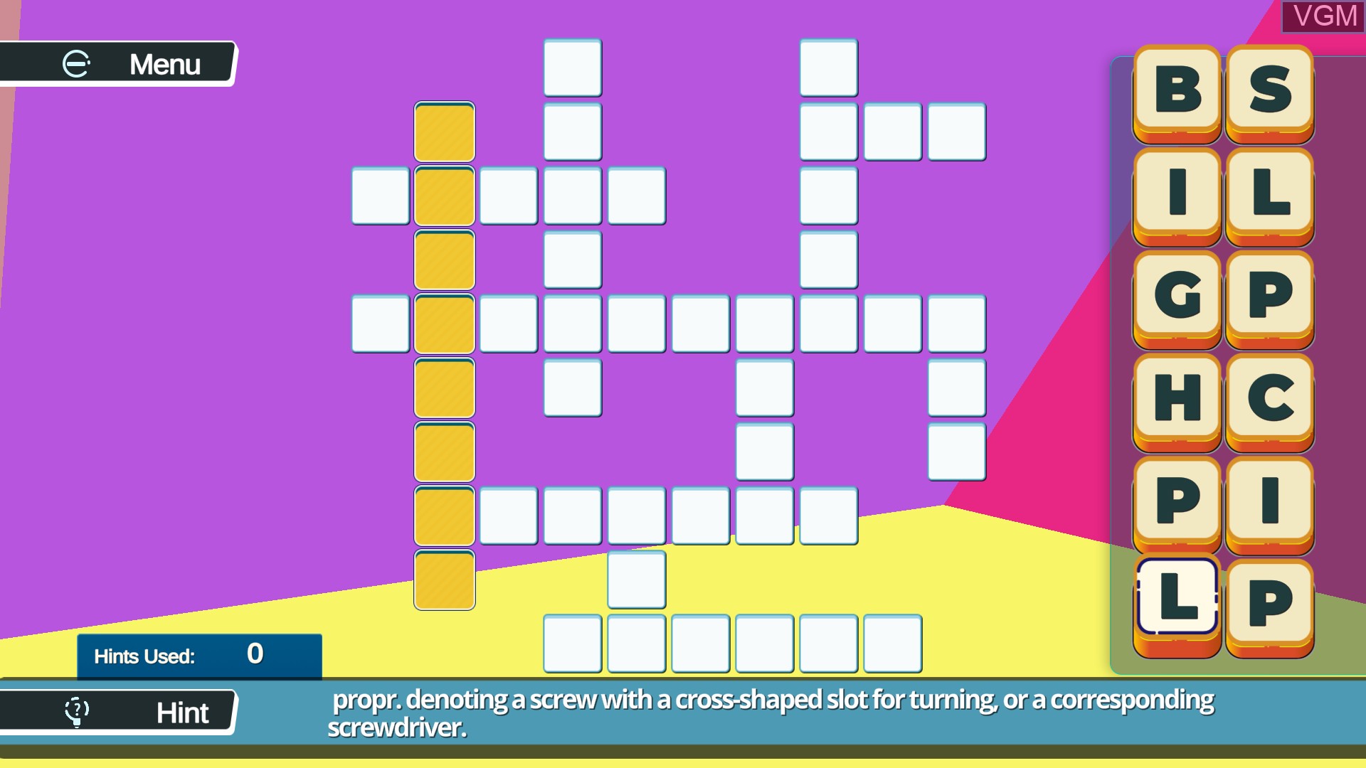 In-game screen of the game 1 Crosswords Bundle on Switch