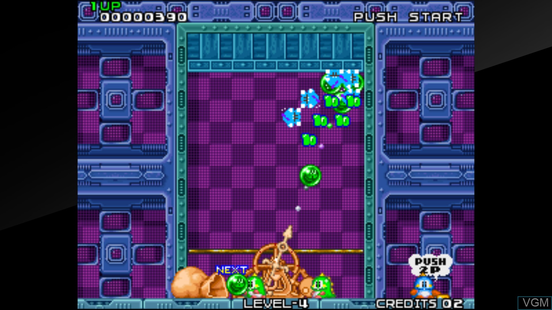 In-game screen of the game ACA NEOGEO PUZZLE BOBBLE on Switch
