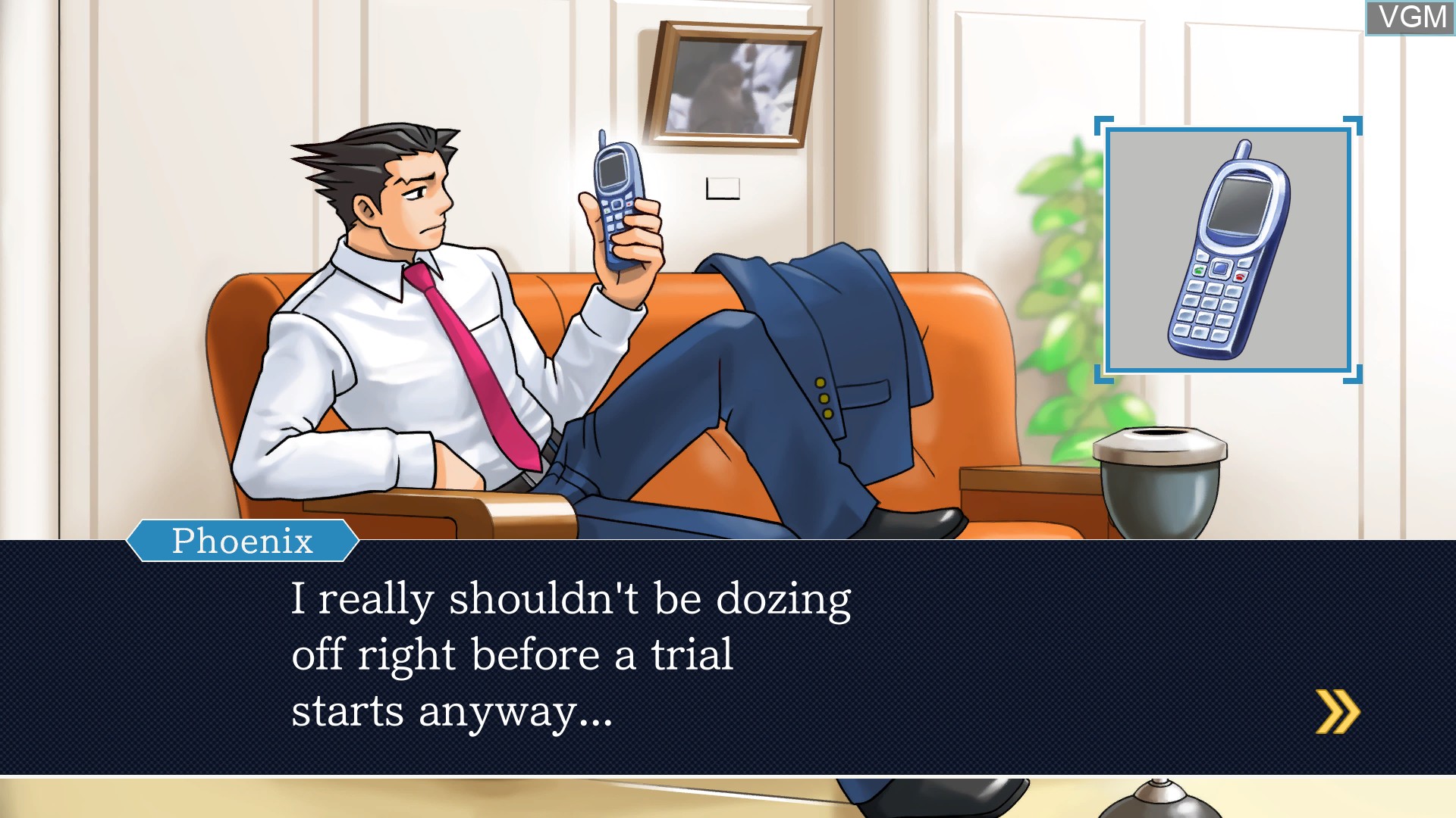 In-game screen of the game Phoenix Wright Ace Attorney Trilogy on Switch