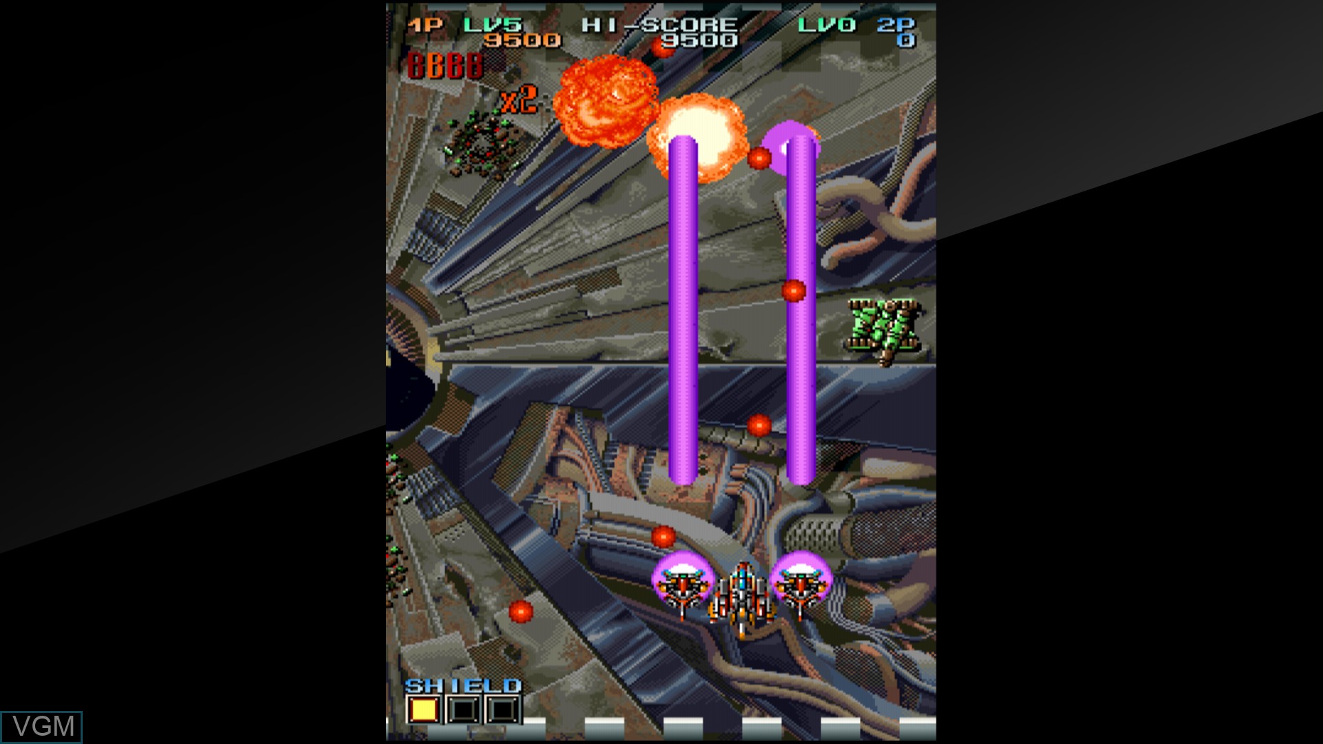 In-game screen of the game Arcade Archives GUNNAIL on Switch