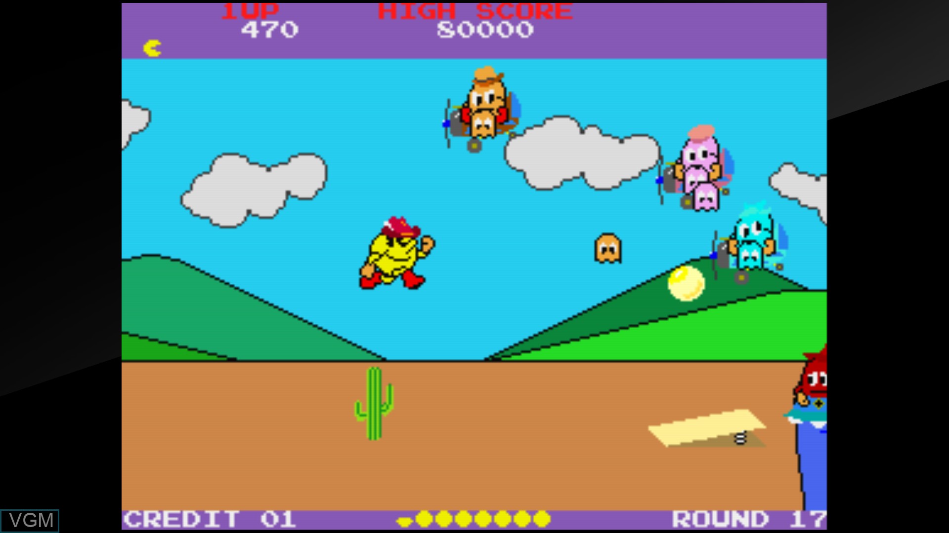 In-game screen of the game Arcade Archives PAC-LAND on Switch