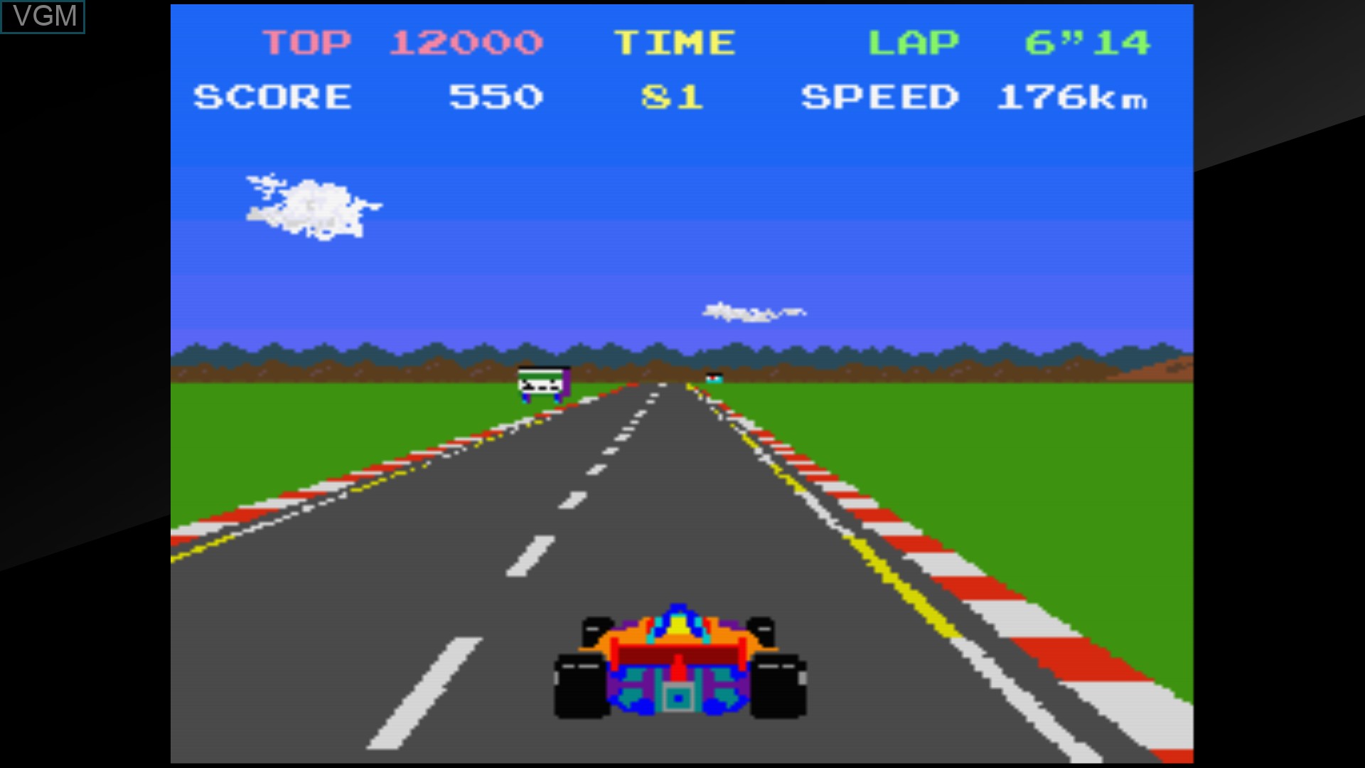 In-game screen of the game Arcade Archives POLE POSITION on Switch
