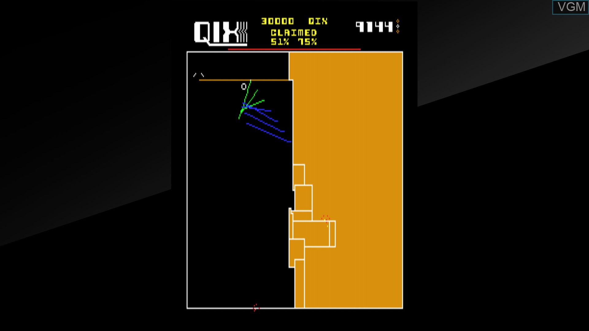 In-game screen of the game Arcade Archives QIX on Switch