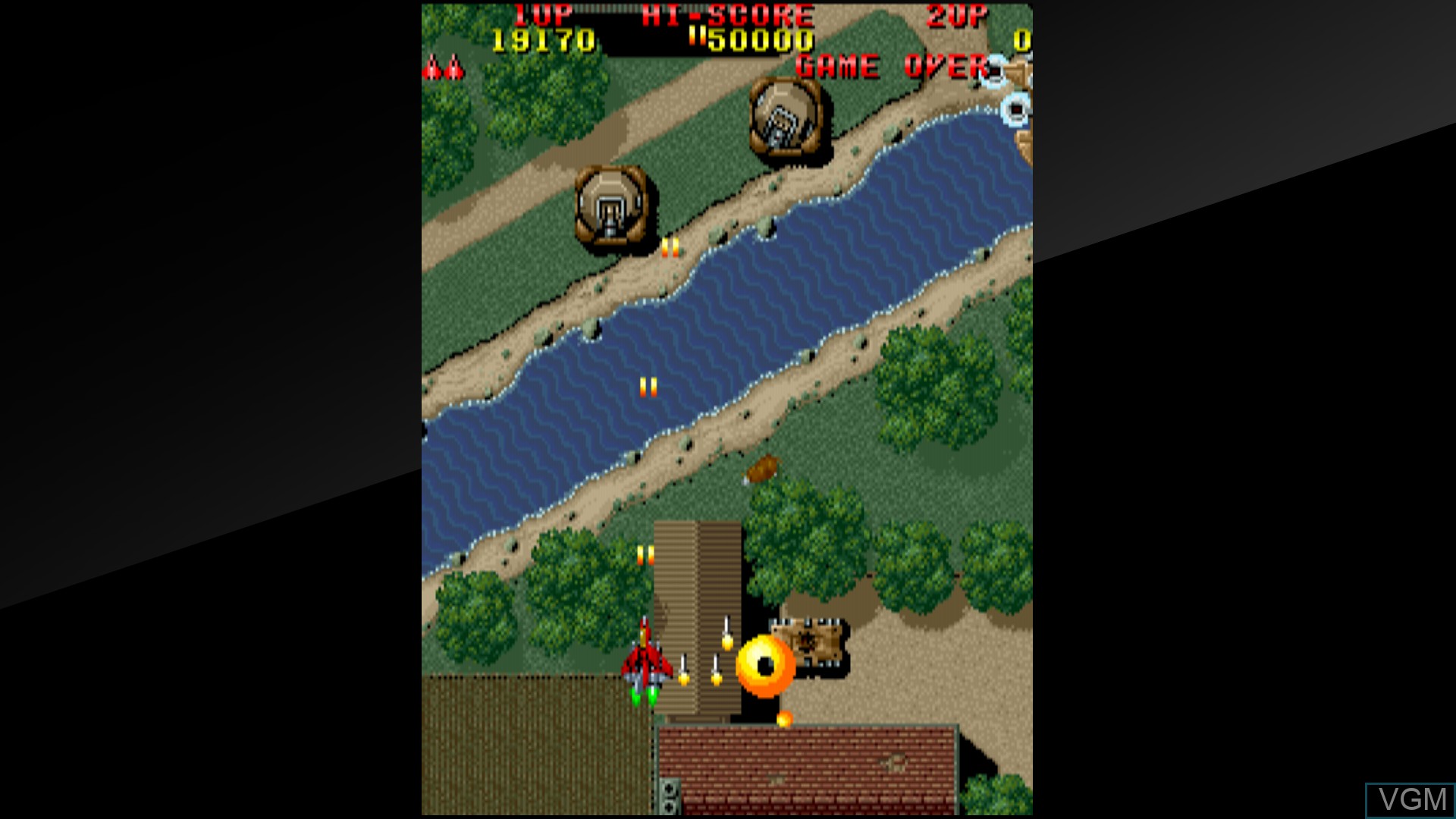 In-game screen of the game Arcade Archives RAIDEN on Switch