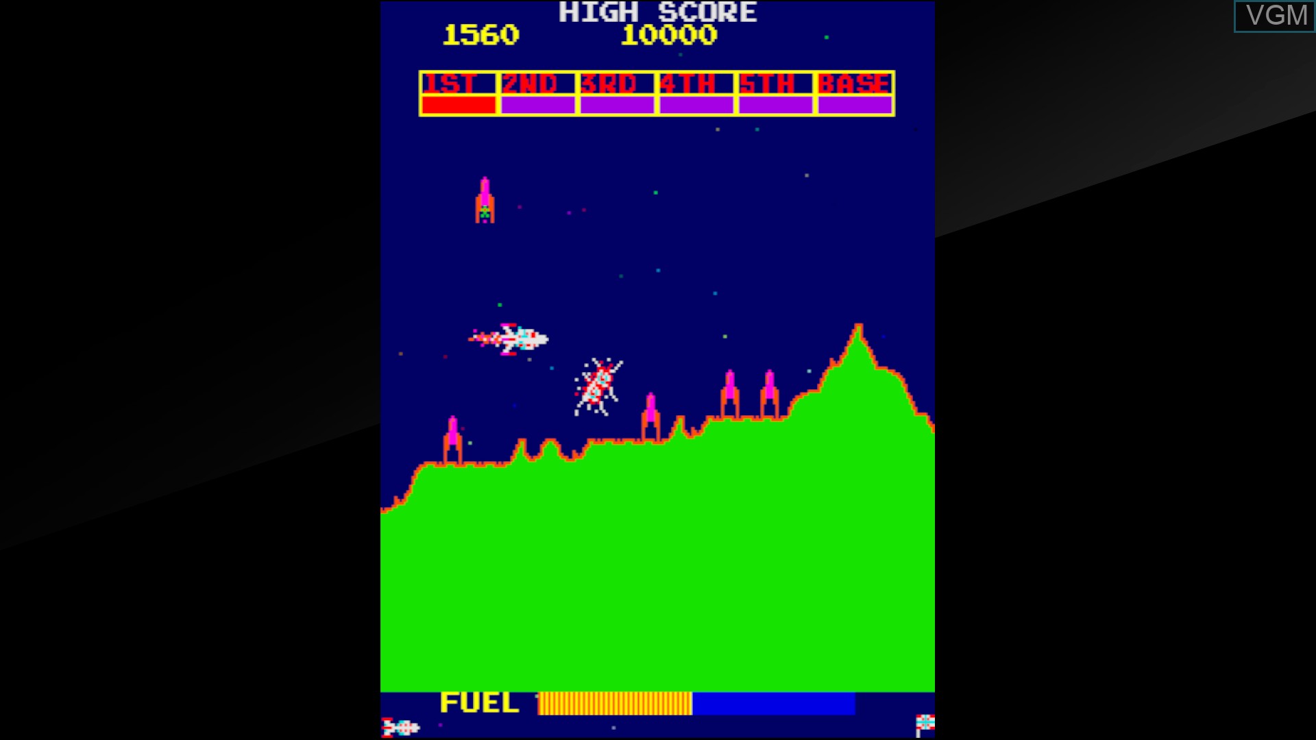 In-game screen of the game Arcade Archives Scramble on Switch