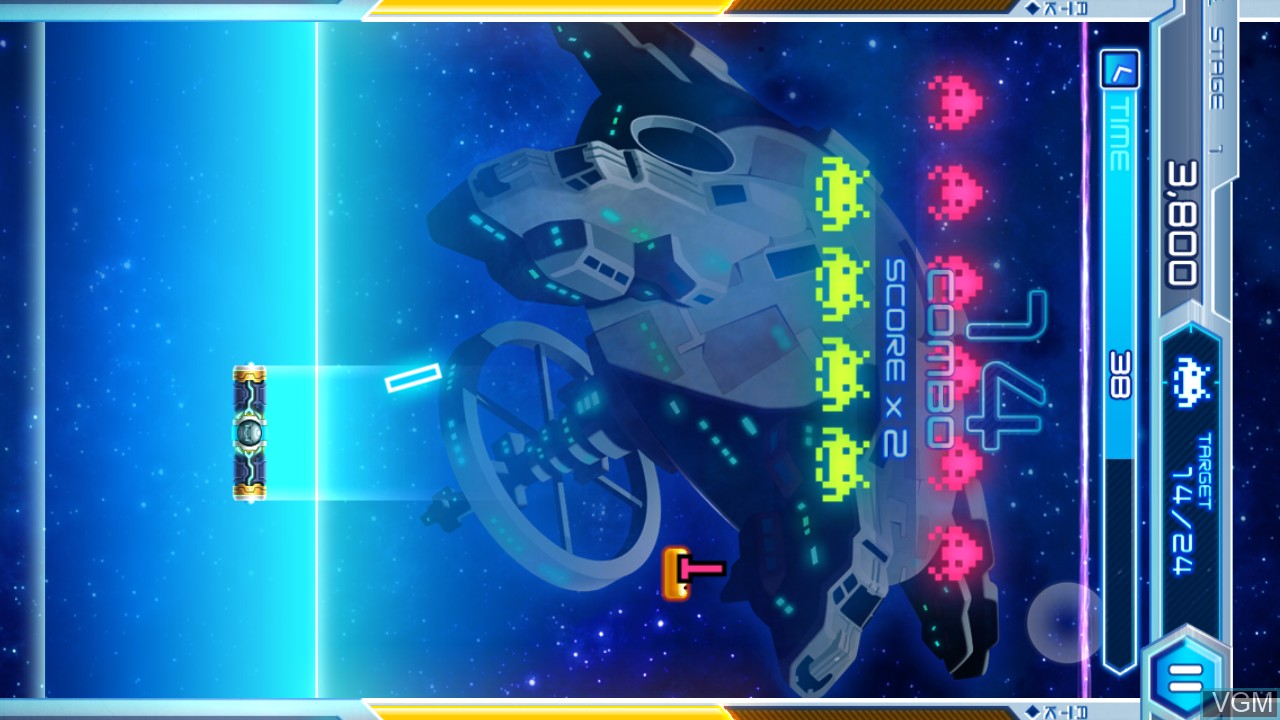 In-game screen of the game ARKANOID vs SPACE INVADERS on Switch