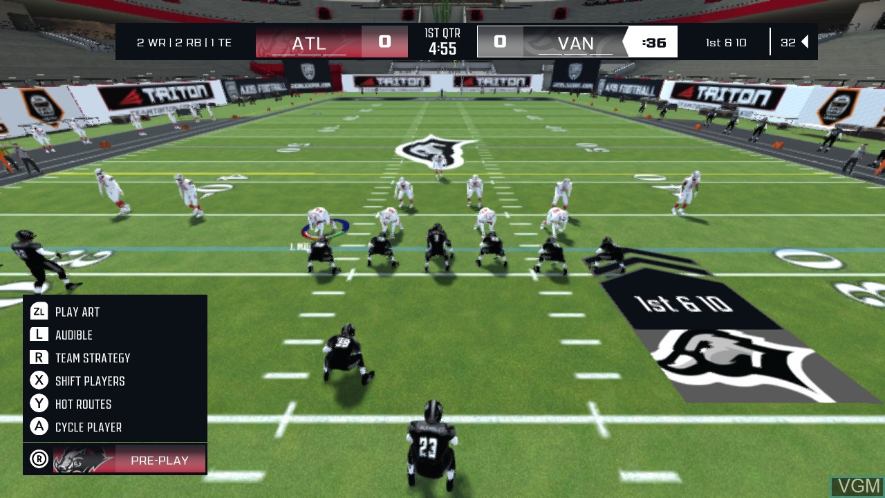 In-game screen of the game Axis Football 2023 on Switch