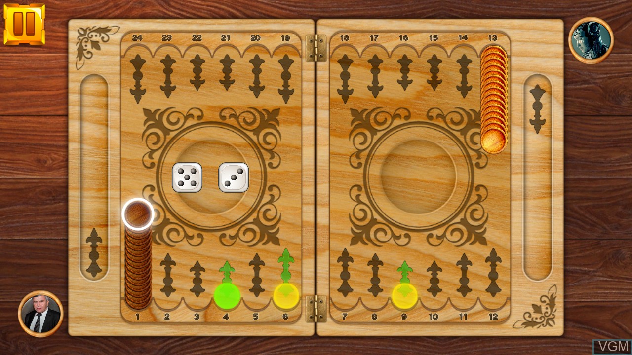 In-game screen of the game Backgammon Board Game Puzzle on Switch