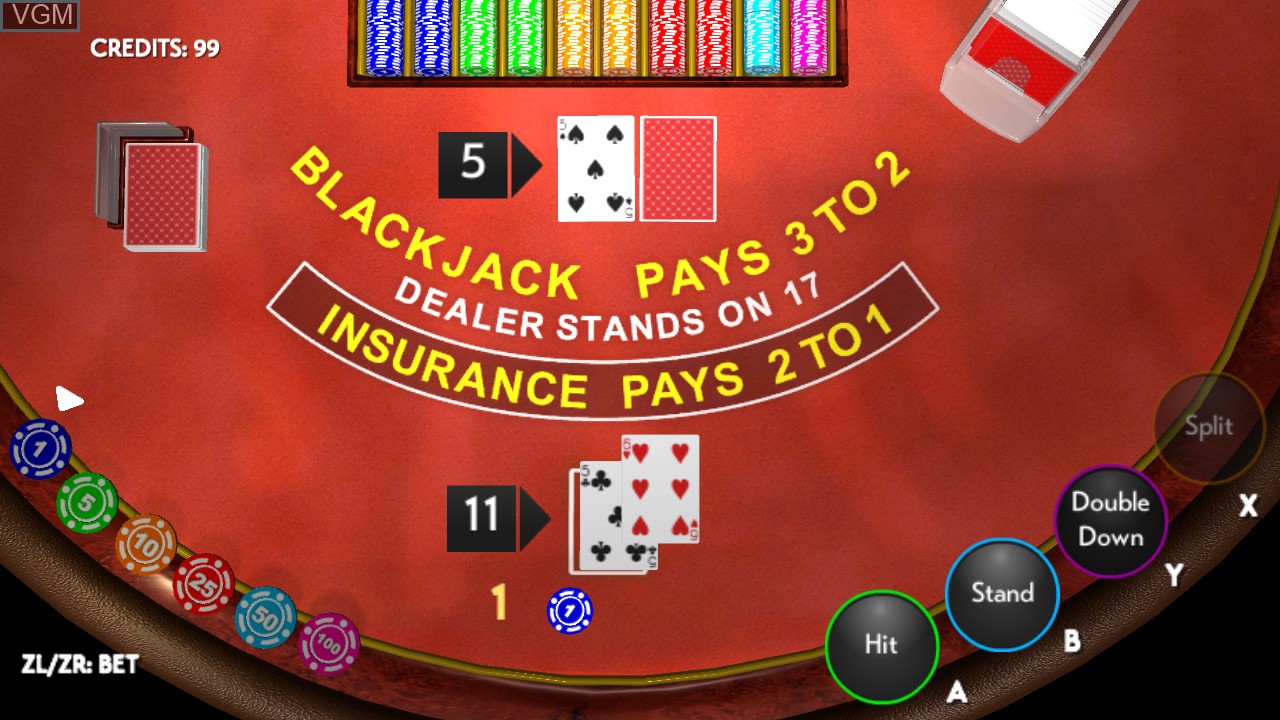 In-game screen of the game Black Jack on Switch