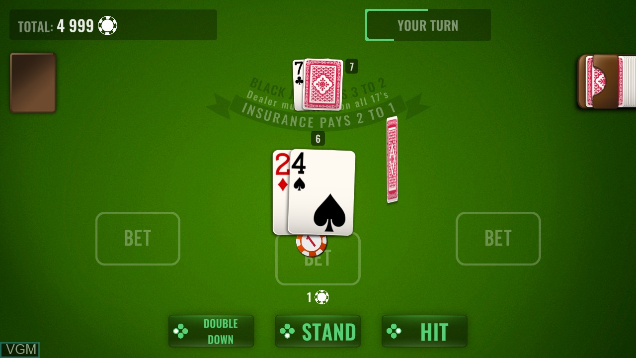 In-game screen of the game Black Jack World Tour on Switch