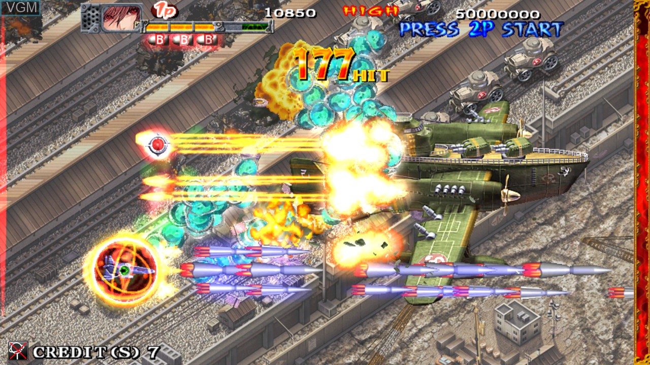 In-game screen of the game Akai Katana Shin on Arcade PC